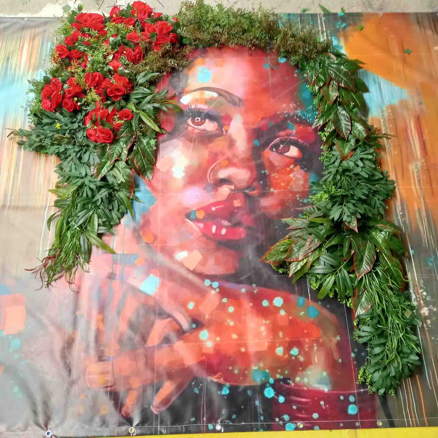 Декорация от изкуствени растения върху изображение 047