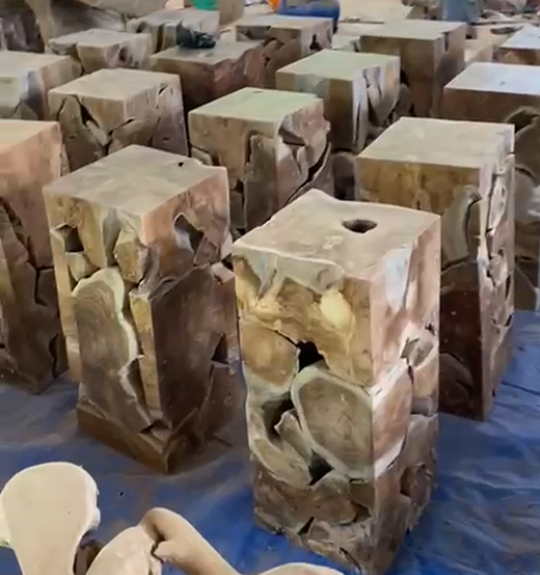 Декоративни кубчета от тик корен