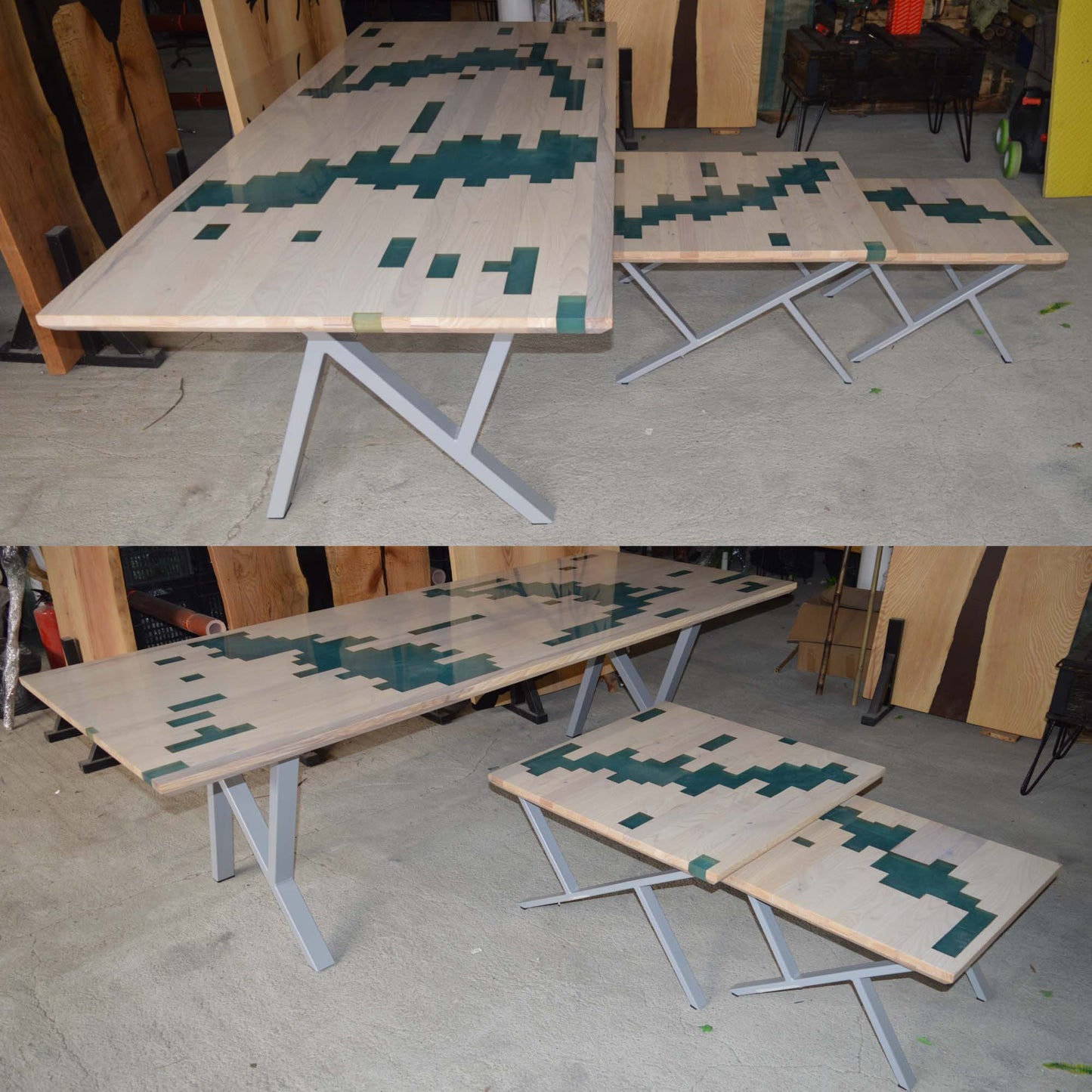 Декоративни маси от масино дърво и епоксидна смола - PMD 050