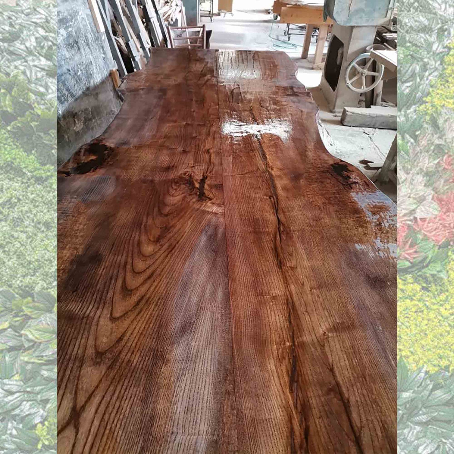 Маса от масивно дърво с естествена форма на ръбовете - PMD 078