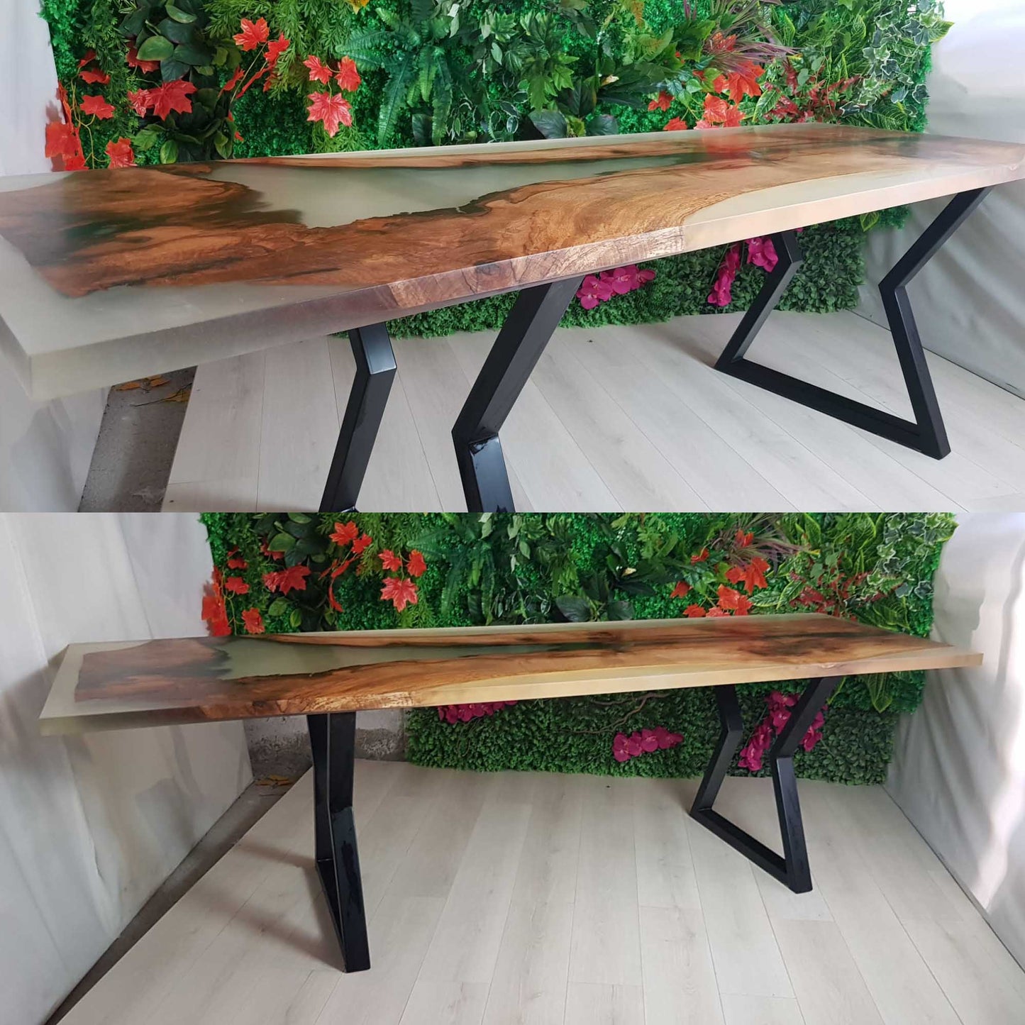 Уникална маса от масив ясен и прозрачна епоксидна смола - PMD 054