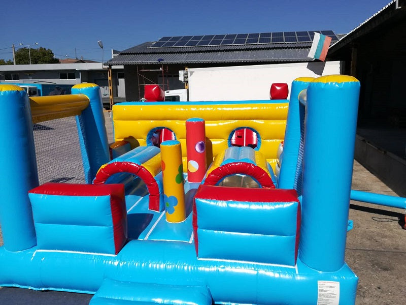 Комбиниран батут с пързалка и стена за катерене ― Baron.bg