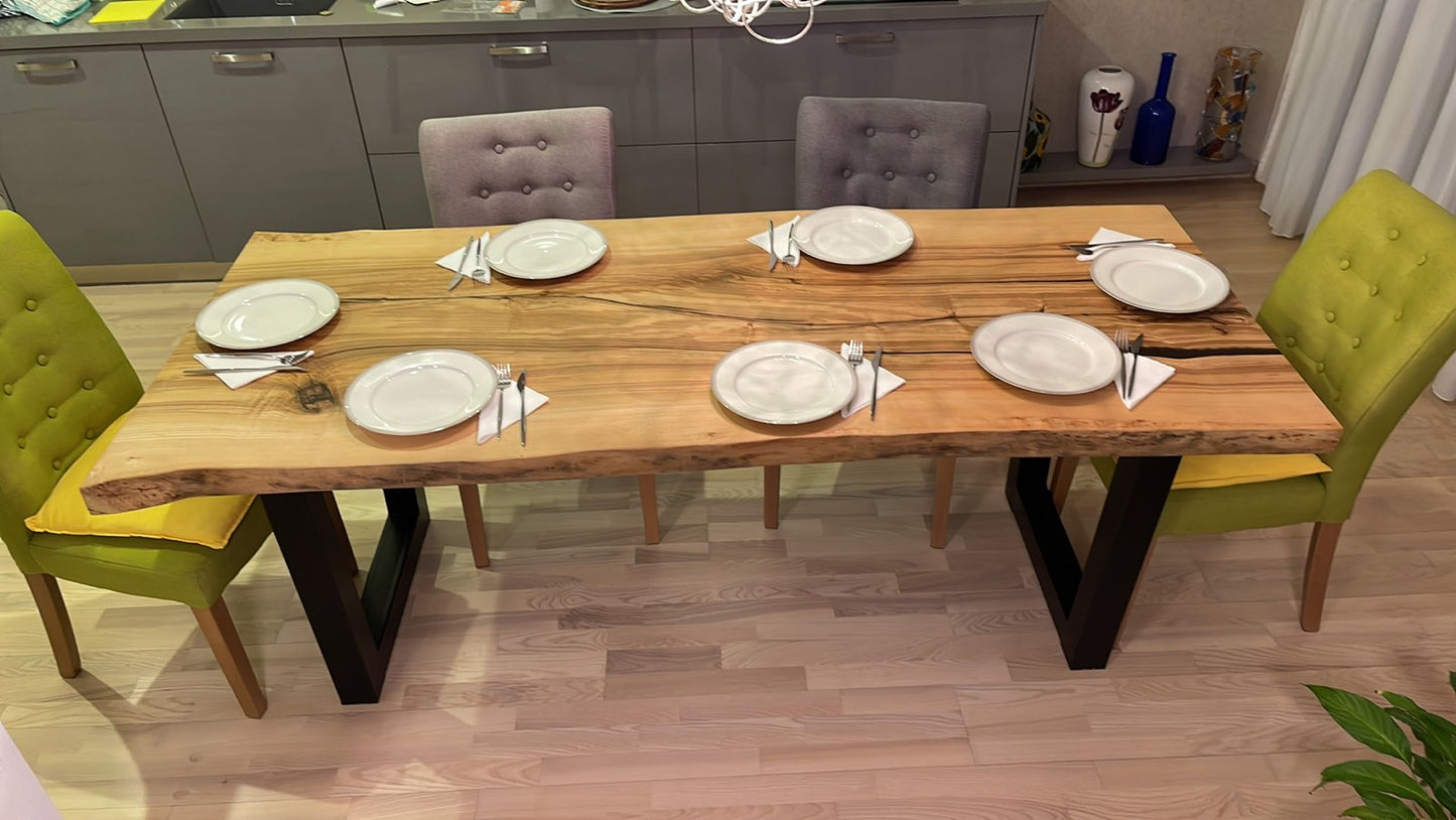 Маса от ясен с запазени форми на дървото - PMD 25