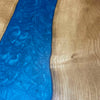 Дизайнерска маса от масивно дърво ясен и епоксидна смола в светло син цвят 132