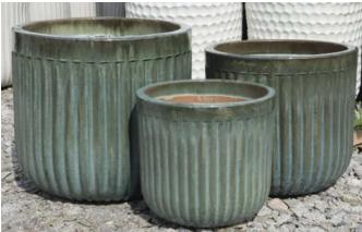 Глазирани керамични кашпи Moss Green - SAP2661152-3