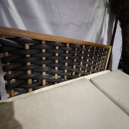 Плажно легло със сенник от макраме